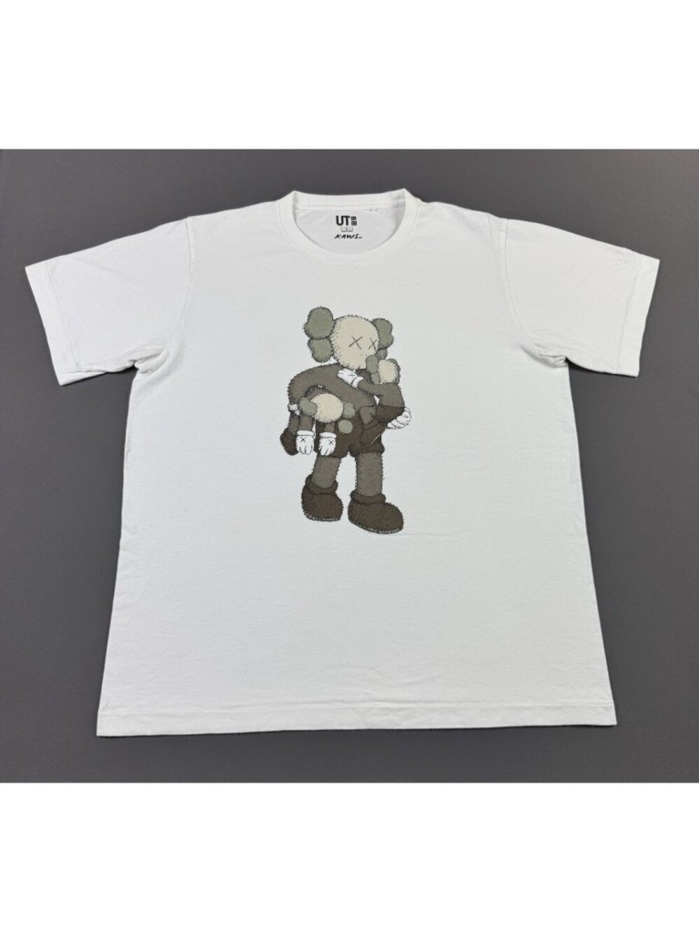 Rare Y2K Kaws Uniqlo Art Cartoon Clean Slate White Large Shirt Streetwear Hype